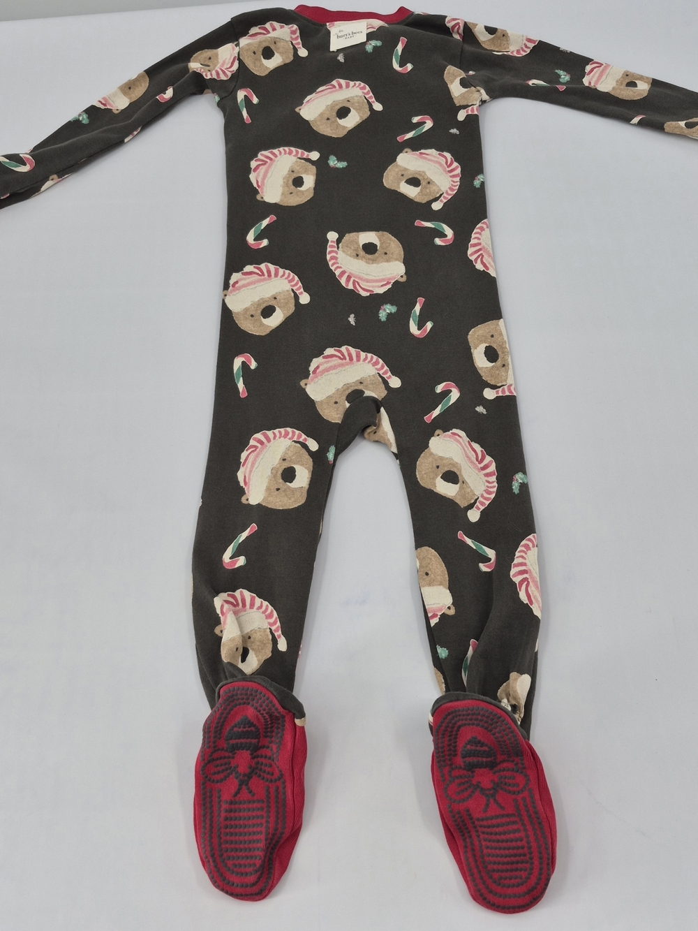 BURTS BEES Christmas Bear Baby Footed Pajama Organic Cotton 24 Months - Picture 10 of 11